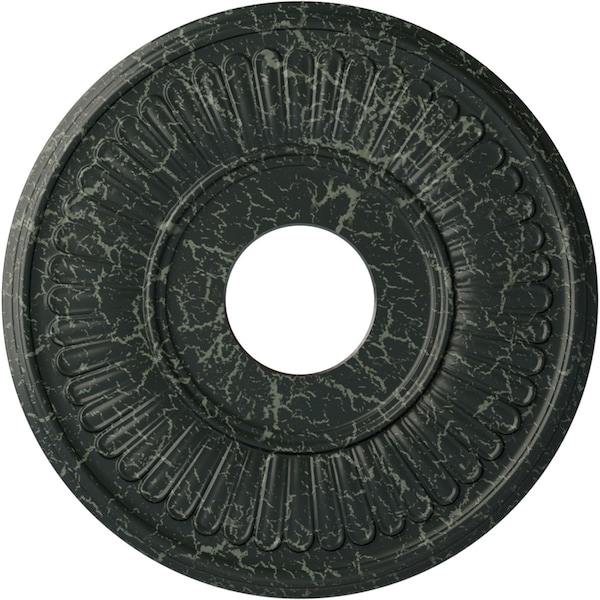 Ekena Millwork Berkshire Medallion (Canopies up to 7"), 15 3/4"OD x 3 7/8"ID x 3/4"P, Painted Turtle Crackle CM15BEPTC - main